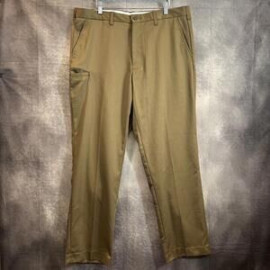 Wearguard UPS Pants Men Size 38x32 Brown Flat Front Workwear Chino‎ 5 Pocket EUC